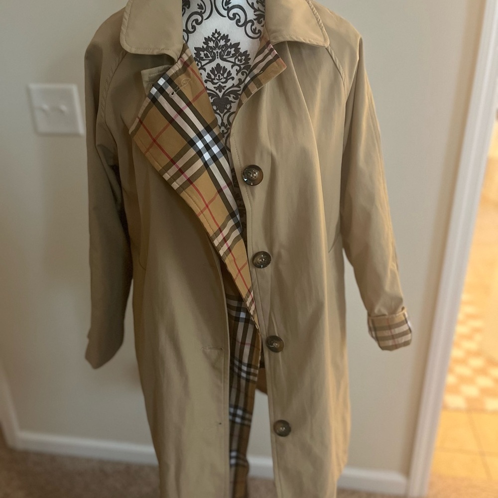 Inspired Tan Trench Coat with Plaid Lining